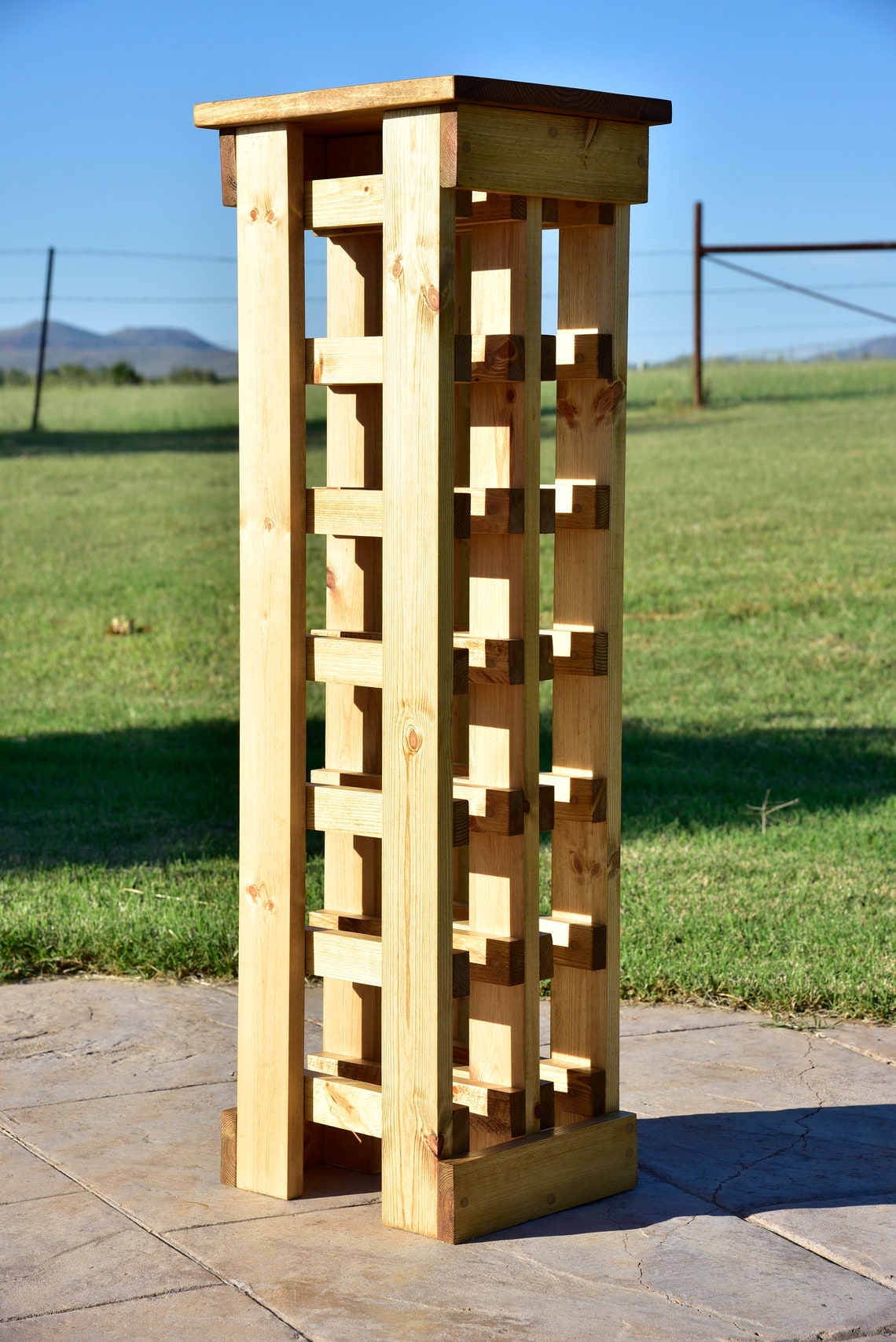 Standing Wood Wine Rack 12 Bottle OR 6 Bottle - Etsy