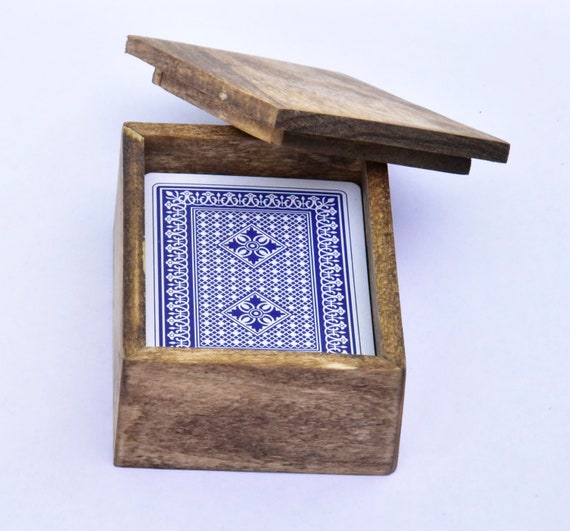 Wooden Playing Card Box Etsy