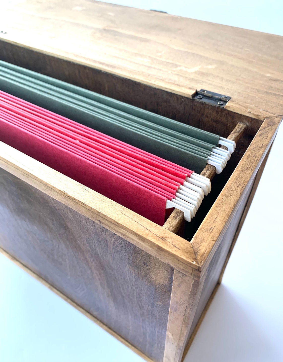 Wood Hanging File Box Etsy
