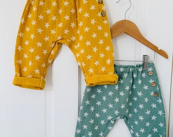 Baby double-gauze trousers, childrens cotton trousers, baby trousers, baby pants, cotton pants, toddler summer trousers