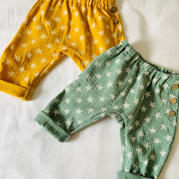 Baby double-gauze trousers, childrens cotton trousers, baby trousers, baby pants, cotton pants, toddler summer trousers