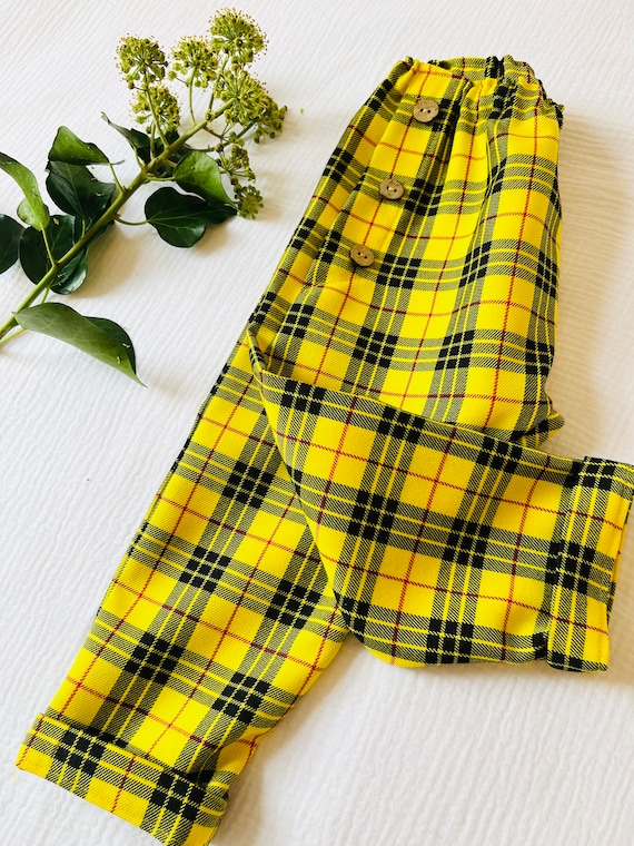Yellow hotsell tartan pants