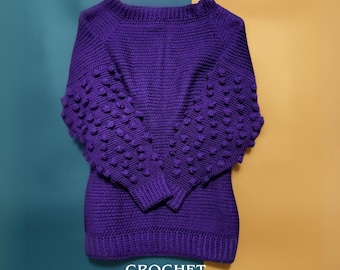 Crochet Pullover Pattern: Beginner-Friendly Women’s Top-Down Sweater (PDF)