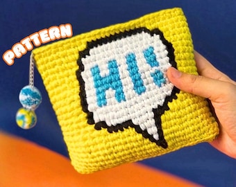 Crochet Mini Clutch Pattern: Two-Sided Tapestry Makeup Bag (PDF)