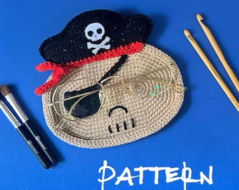 Pirate Glasses Holder Crochet Pattern: Easy Eyeglass & Accessories Case (PDF)