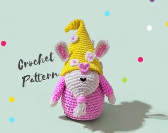 Crochet Bunny Gnome Amigurumi Pattern: Easter Keychain & Decor (PDF)