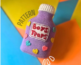 Boys’ Tears Bottle Crochet Pattern: Quirky Amigurumi PDF, Valentine Gift