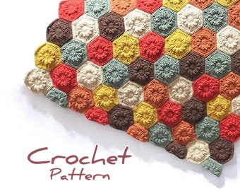 Crochet Blanket Pattern, Crochet Hexagon, pdf, baby blanket pattern, beginner