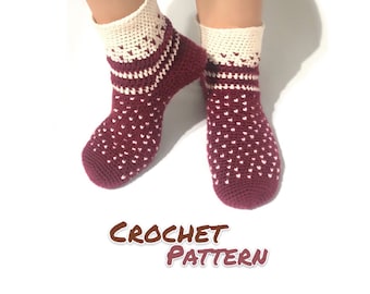 crochet socks pattern, crochet slippers pattern, Adjustable crochet pattern, PDF pattern, toe up socks pattern, tapestry crochet