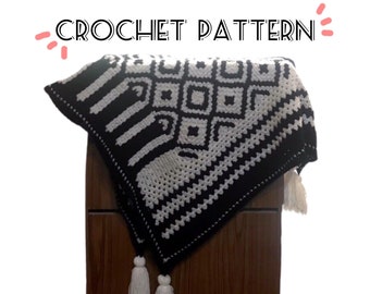 Crochet Blanket Pattern, Throw pattern, crochet Boho blanket, Crochet afghan Pattern, crochet rug pattern, easy to follow, pdf, baby blanket
