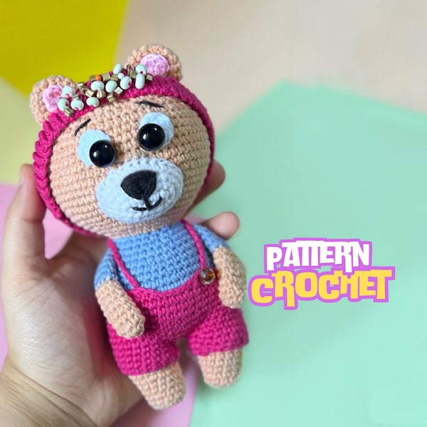 AMIGURUMI CROCHET Bear Pattern, Crochet Toy Pattern, crochet teddy bear, PDF, crochet Animal Pattern, Doll, Diy Cuddle crochet Toy