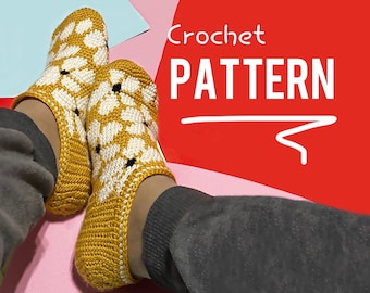 crochet socks pattern, crochet slippers pattern, PDF pattern, sock for her, toe up crochet sock pattern, tapestry crochet , flower sock