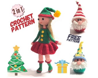 crochet elf pattern, crochet amigurumi doll, pdf, free pattern