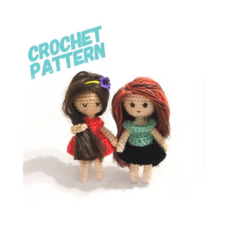 crochet doll pattern crochet mini doll with clothes crochet image 0