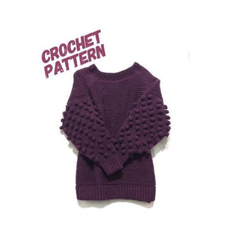 Crochet Pullover Pattern, Crochet Sweater Pattern, Adjustable , pdf, women top pattern, adult sizes, top down pullover, beginners pattern image 1