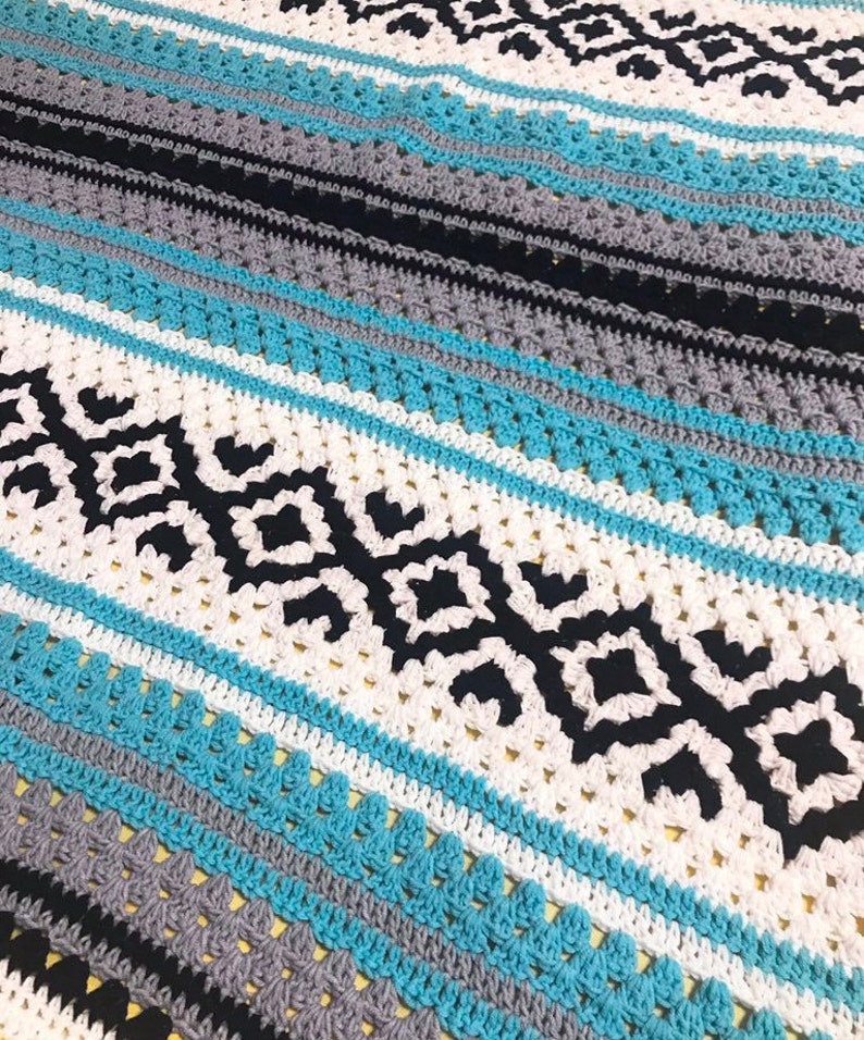 Crochet Blanket Pattern, Throw pattern, crochet baby blanket pattern, Crochet afghan Pattern, crochet Falsa Blanket pattern, easy to follow image 8