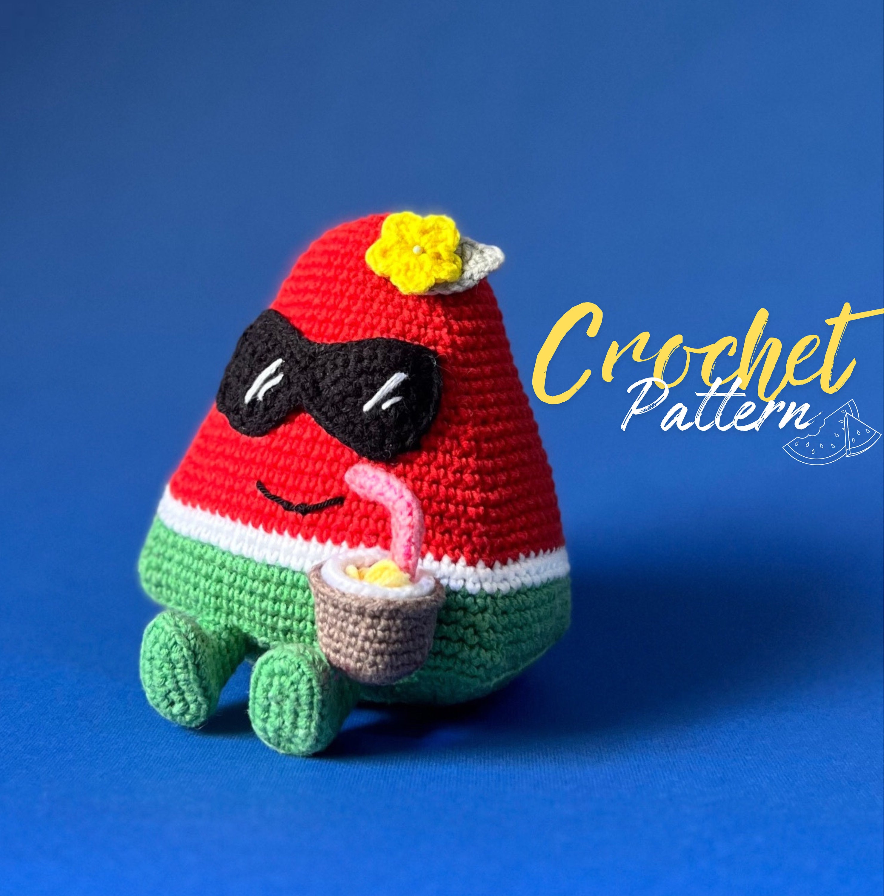 Crochet Watermelon Amigurumi Pattern: Summer Fruit Toy (PDF)