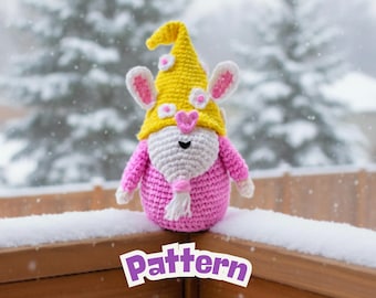 Bunny Gnome Crochet Pattern: Easy Easter Amigurumi, Mini Toy (PDF)
