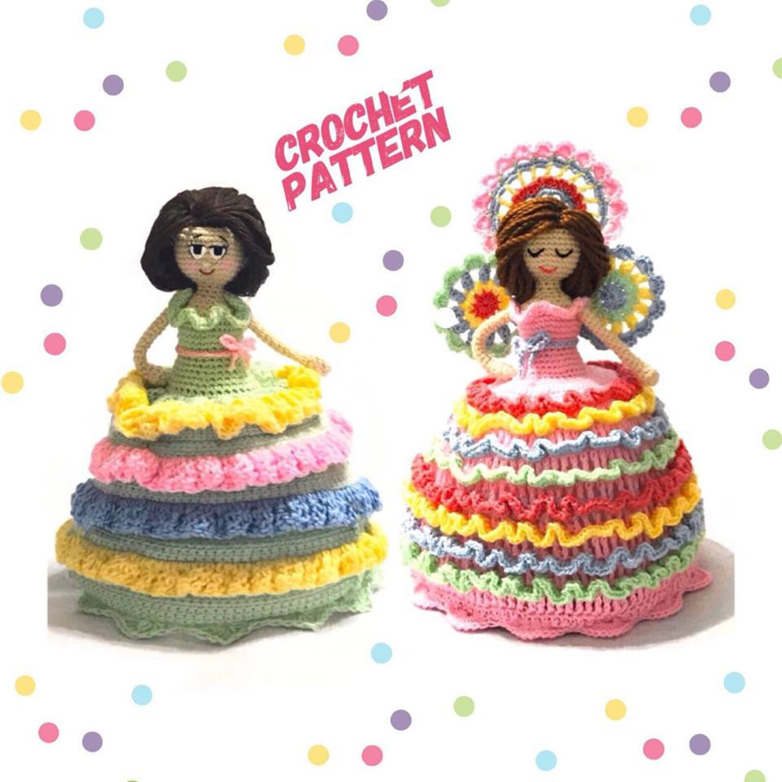 Crochet Doll Pattern Crochet Dress Doll Pattern Crochet Etsy