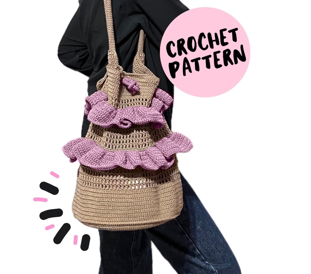 Crochet Ruffle Tote Bag Pattern – Easy to Follow Market & Beach Bag ...