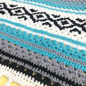 Crochet Blanket Pattern, Throw pattern, crochet baby blanket pattern, Crochet afghan Pattern, crochet Falsa Blanket pattern, easy to follow image 3
