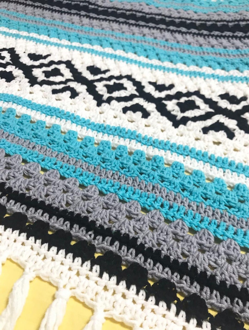 Crochet Blanket Pattern, Throw pattern, crochet baby blanket pattern, Crochet afghan Pattern, crochet Falsa Blanket pattern, easy to follow image 3