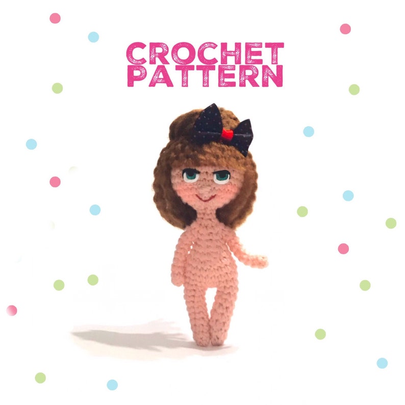 crochet doll pattern, mini base doll , amigurumi pattern, Basic Small Doll, PDF image 1