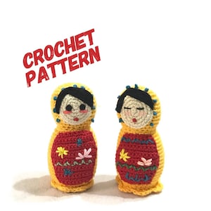 Crochet Matryoshka Doll , CROCHET PATTERN ,crochet russian doll pattern, amigurumi , PDF, keychain pattern