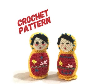 Crochet Matryoshka Doll Pattern: Easy Amigurumi Russian Doll Keychain (PDF)
