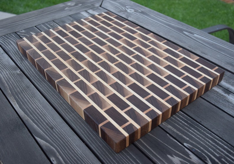 LARGE Custom Wood Cutting Board End Grain Walnut & Maple Etsy