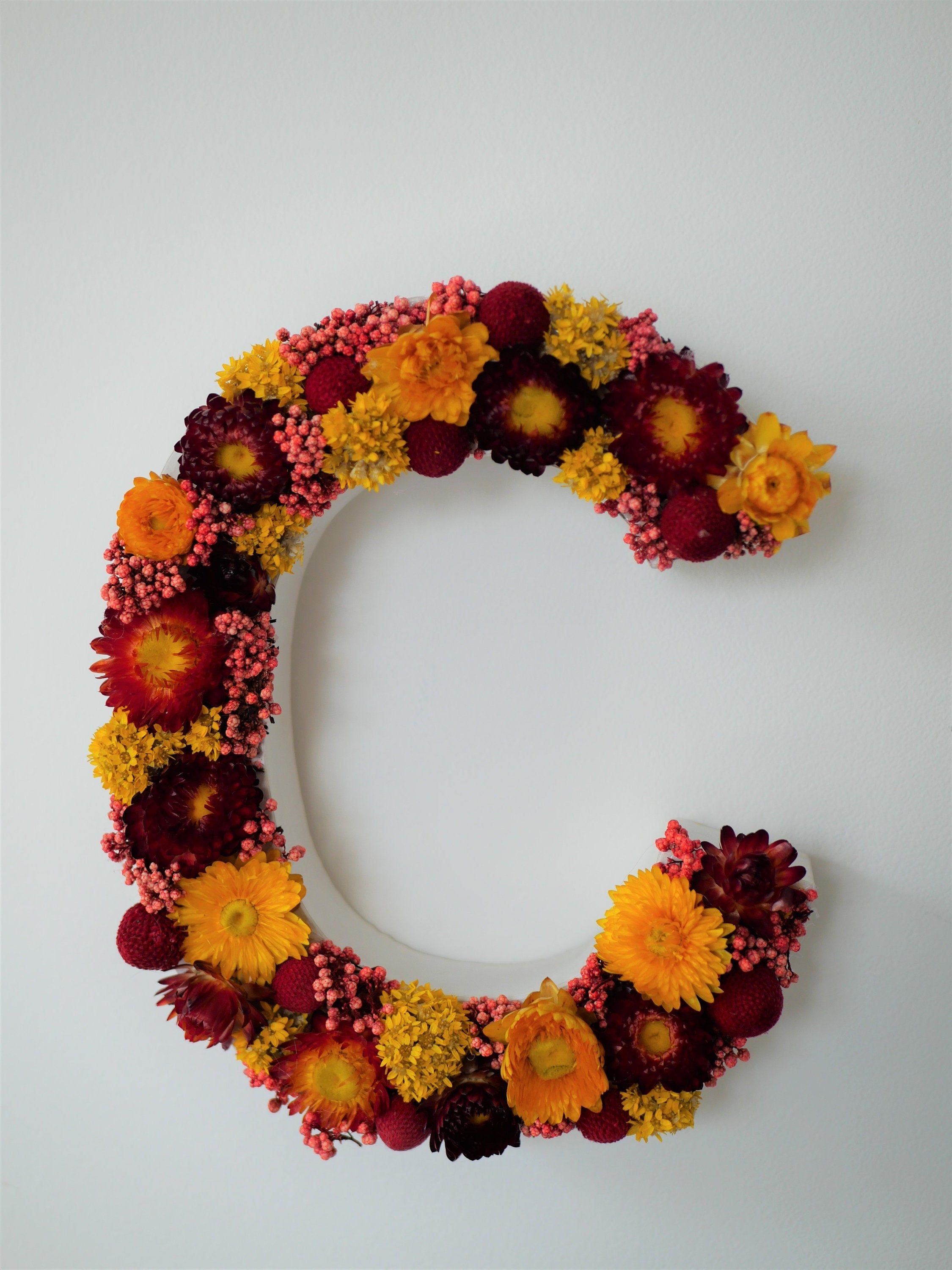 Lettre Fleurie en Fleurs Naturelles Stabilisées