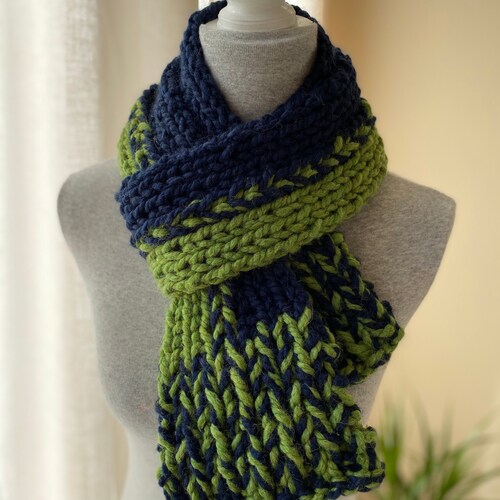 Blue and hotsell Green Stripe Scarf