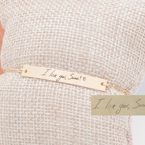 Actual Handwriting Bracelet Custom Handwriting Bracelet Gold Etsy