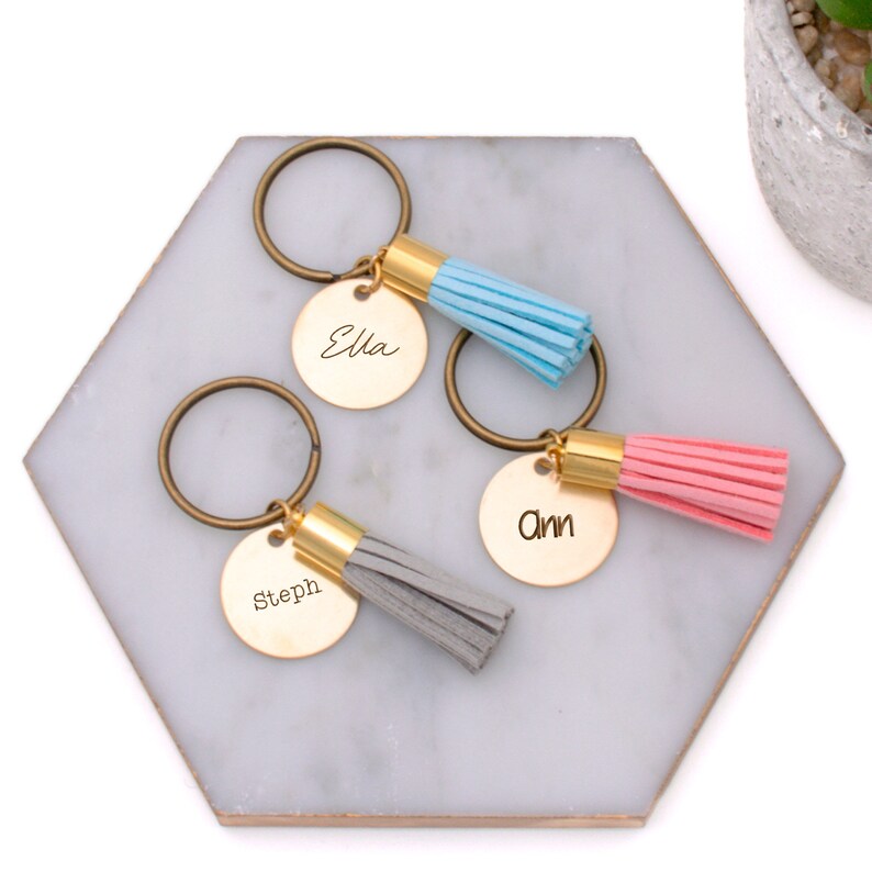Name Keyring Personalized Keychain With Your Choice of Words Etsy