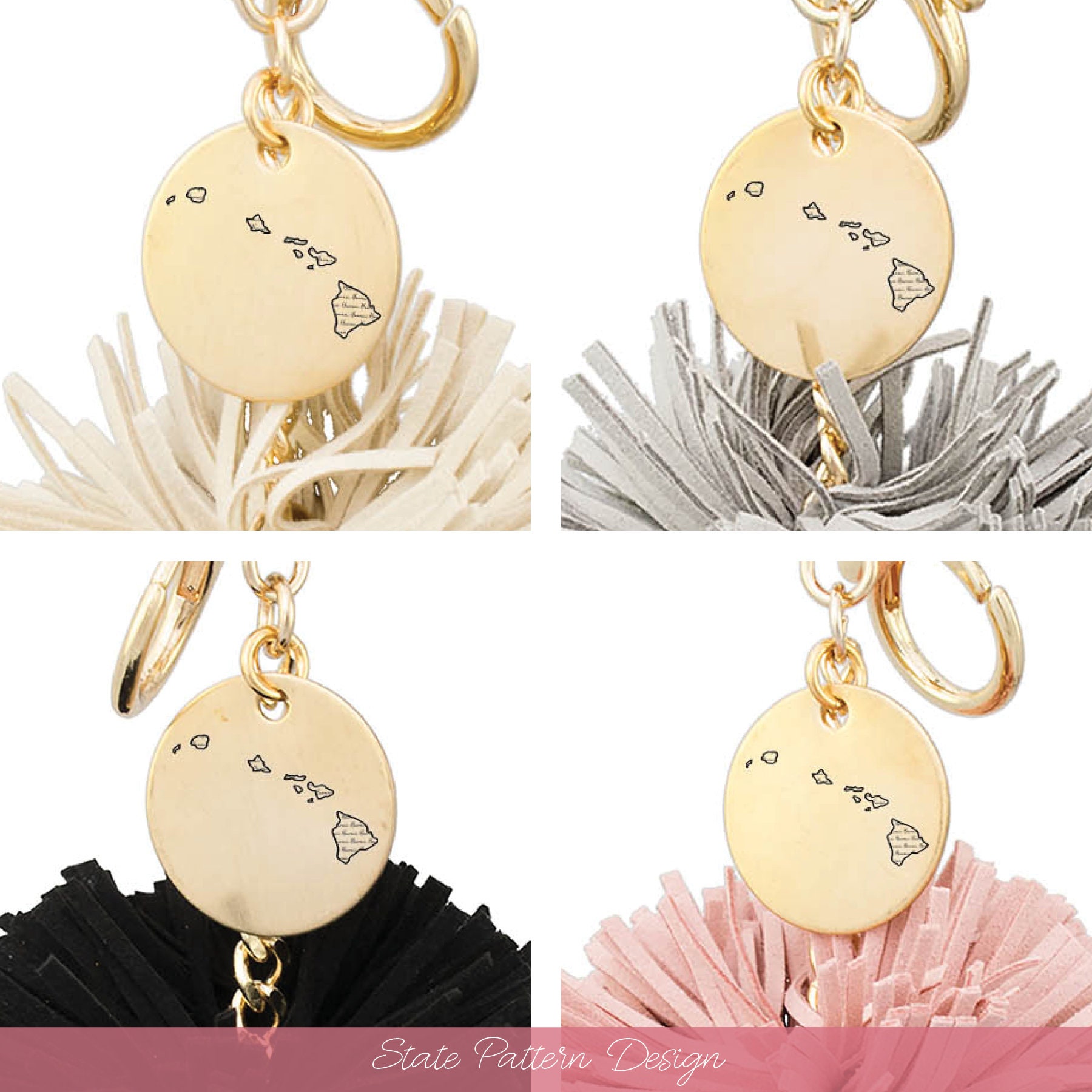 Hawaii Keychain Personalized State Tassel Keychain Custom Etsy