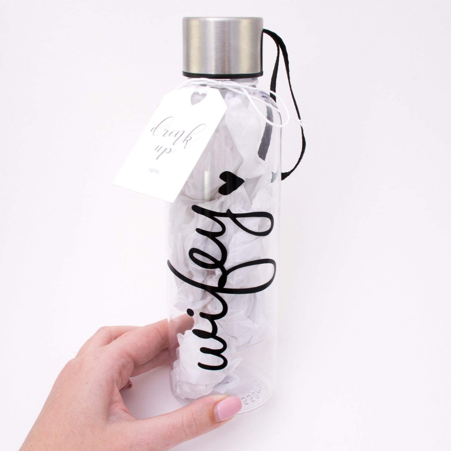 Because He Lives Water Bottle Bible Verse Bottle Christian Etsy