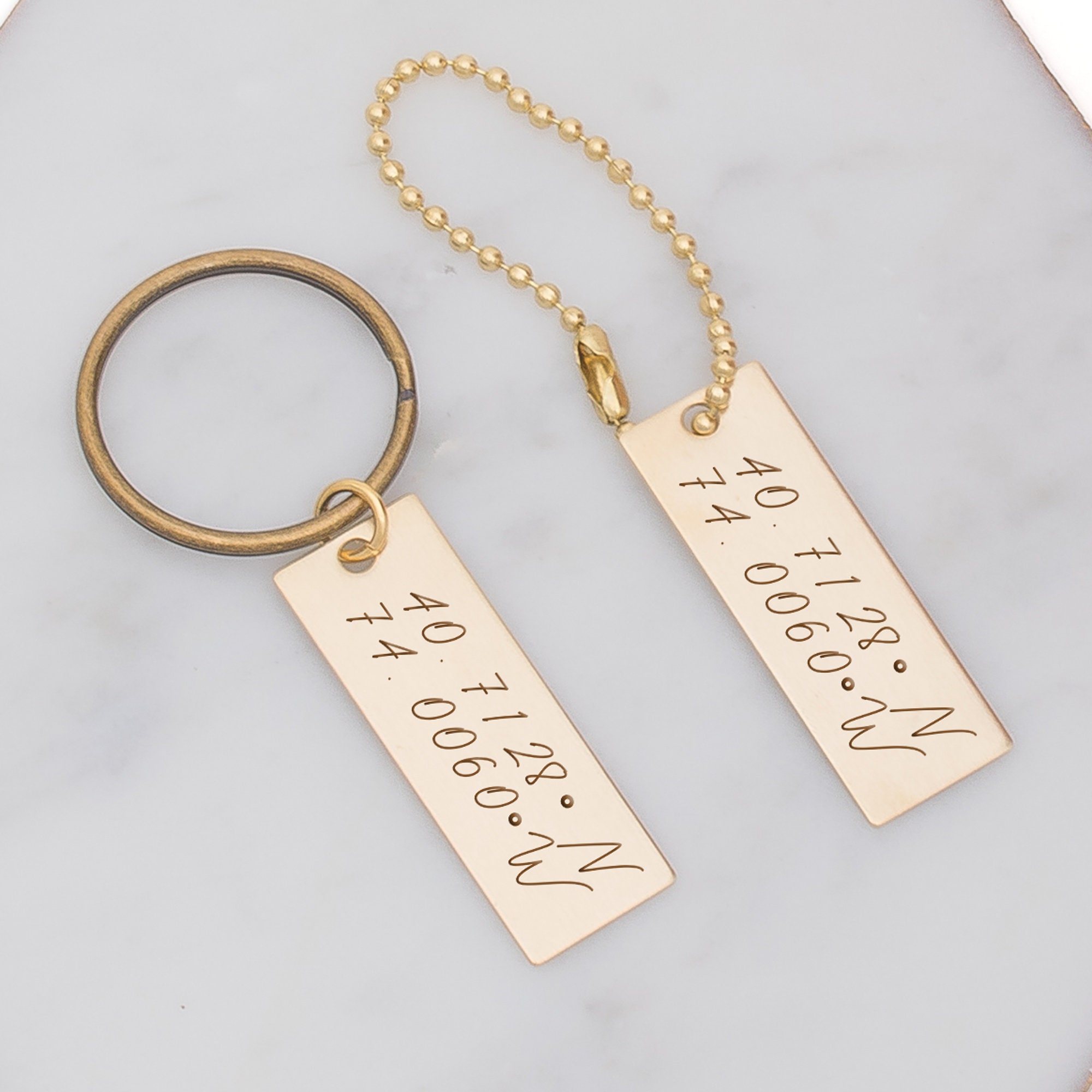 Coordinate Keychain Gift For Man Custom Coordinates Key Etsy