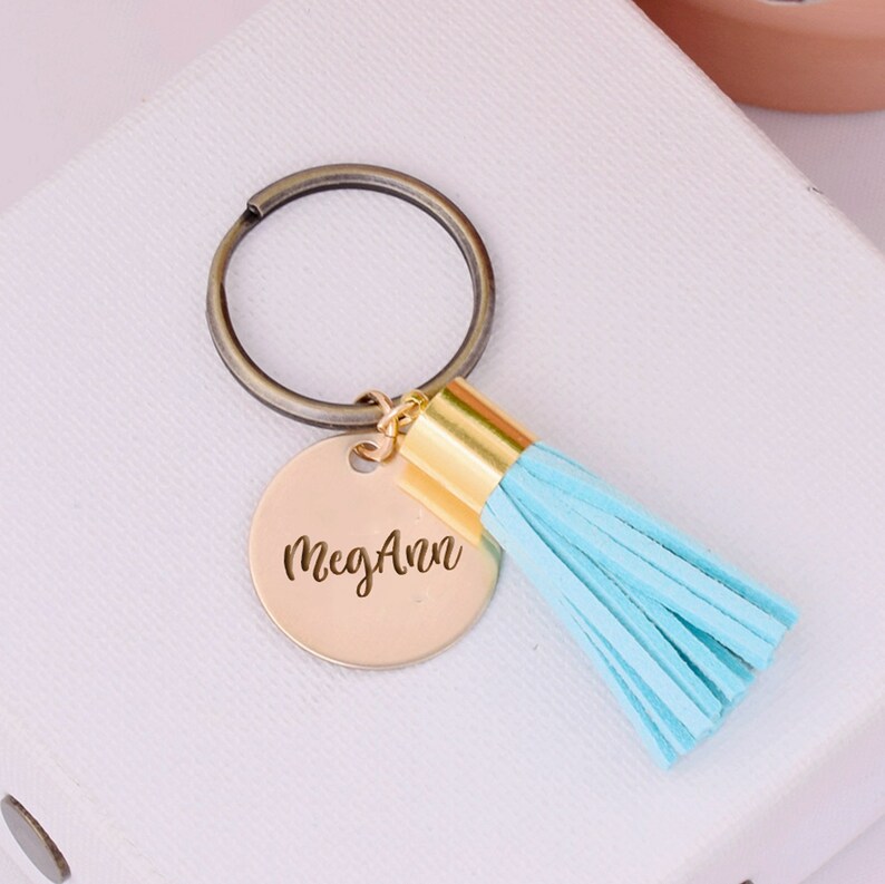 Name Keyring Personalized Keychain With Your Choice of Words Etsy