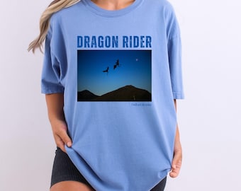 Dragon Rider Graphic Tee, Fantasy Book Lover T-shirt, Dragon Shirt, Mythical Creature Top Fantasy reader wyvern dragon bookish merch