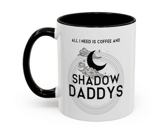 Fantasy Romanze inspirierte Kaffeetasse, Shadow Daddys 11 Unze und 15 Unze Tasse, vierter Flügel Roman Geschenk, bunte Kaffeetasse, einzigartige Buchliebhaber Tasse