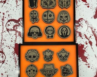 Horror Squad Headshots 1.3" Sets Badge Reel / Phone Grip Palette Silicone Mold for Resin Crafting *Made to order
