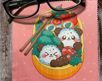 Panda Bento Box Microfiber Cleaning Cloth for Glasses, Sunglasses, Cell Phone Screen, iPad, Tablet