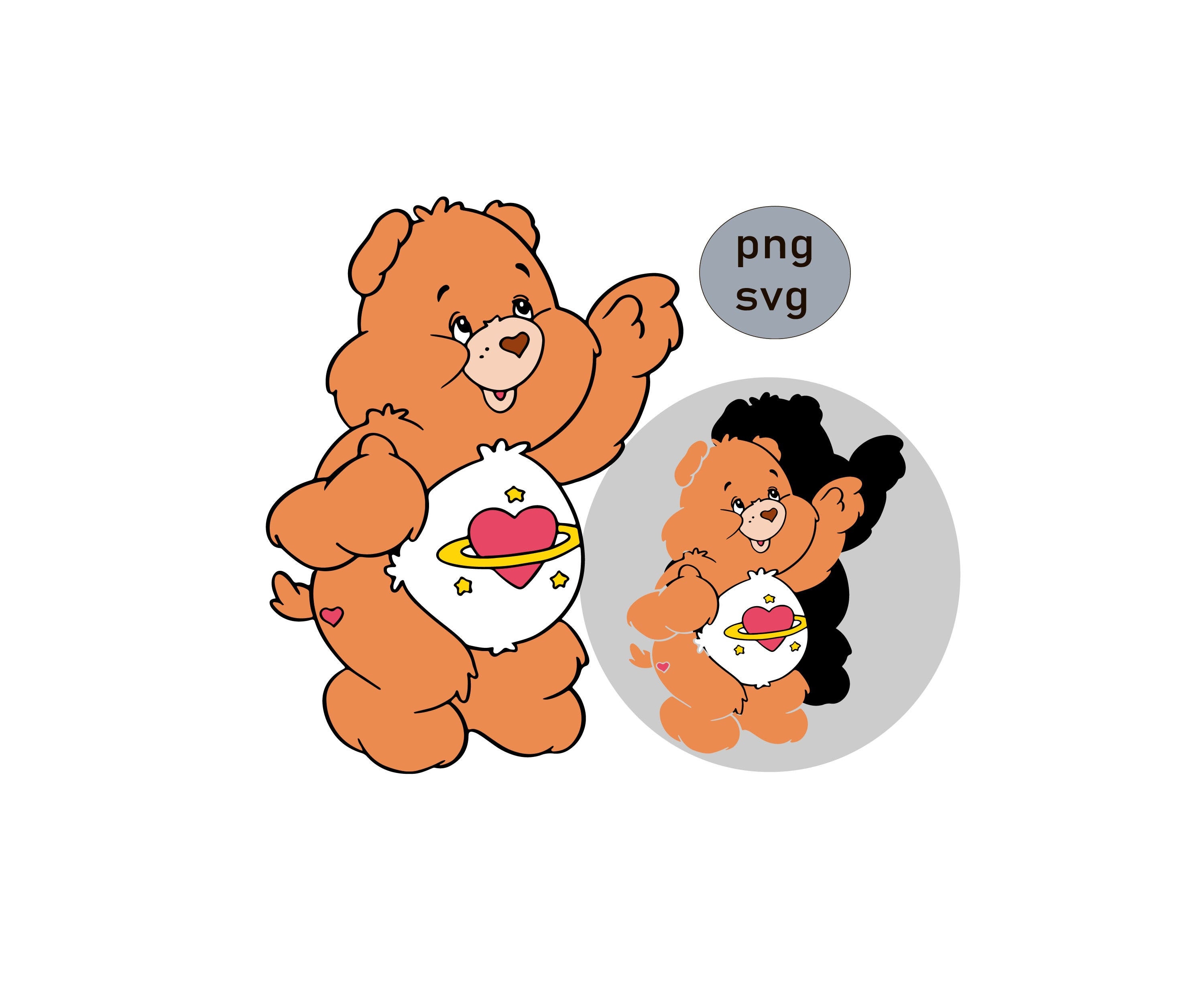 LAYERED Tenderheart Bear Care Bears SVG Cricut Cut File | Etsy