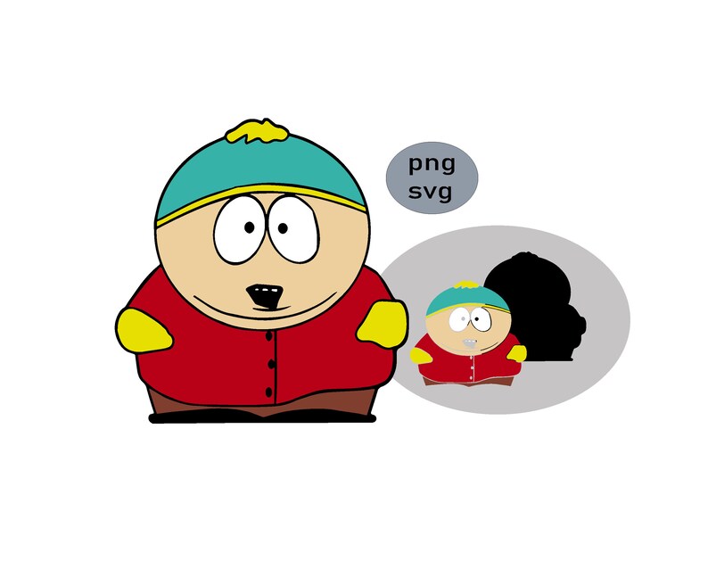 Eric Cartman southpark Cricut Digital Download svg LAYERED Svg Cut File South Park Silhouette Cut File Instant Download png