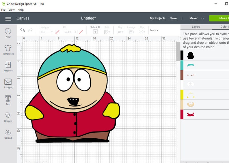 Eric Cartman southpark Cricut Digital Download svg LAYERED Svg Cut File South Park Silhouette Cut File Instant Download png