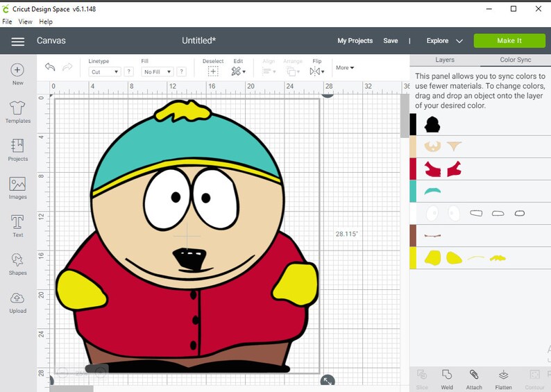 Eric Cartman southpark Cricut Digital Download svg LAYERED Svg Cut File South Park Silhouette Cut File Instant Download png