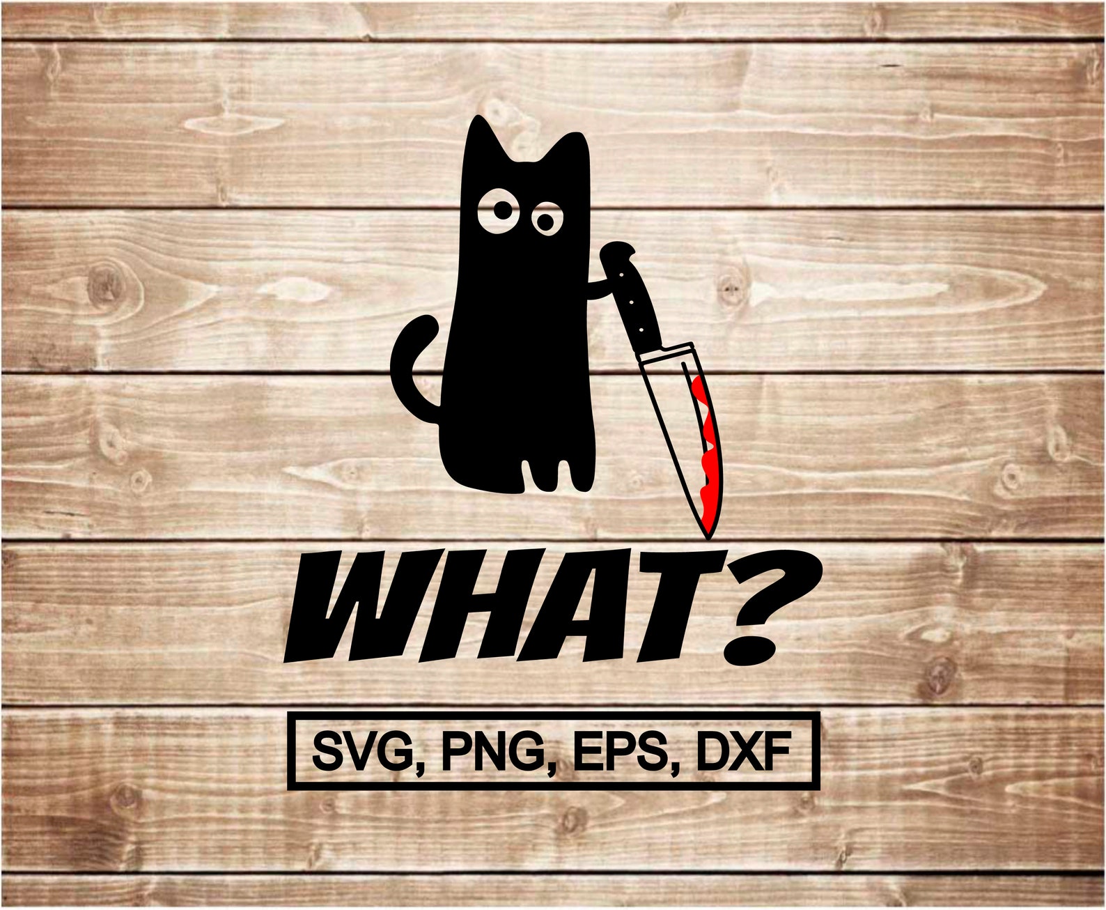 What Cat Holding Knife SVG Funny Murderous Cat Black Halloween | Etsy