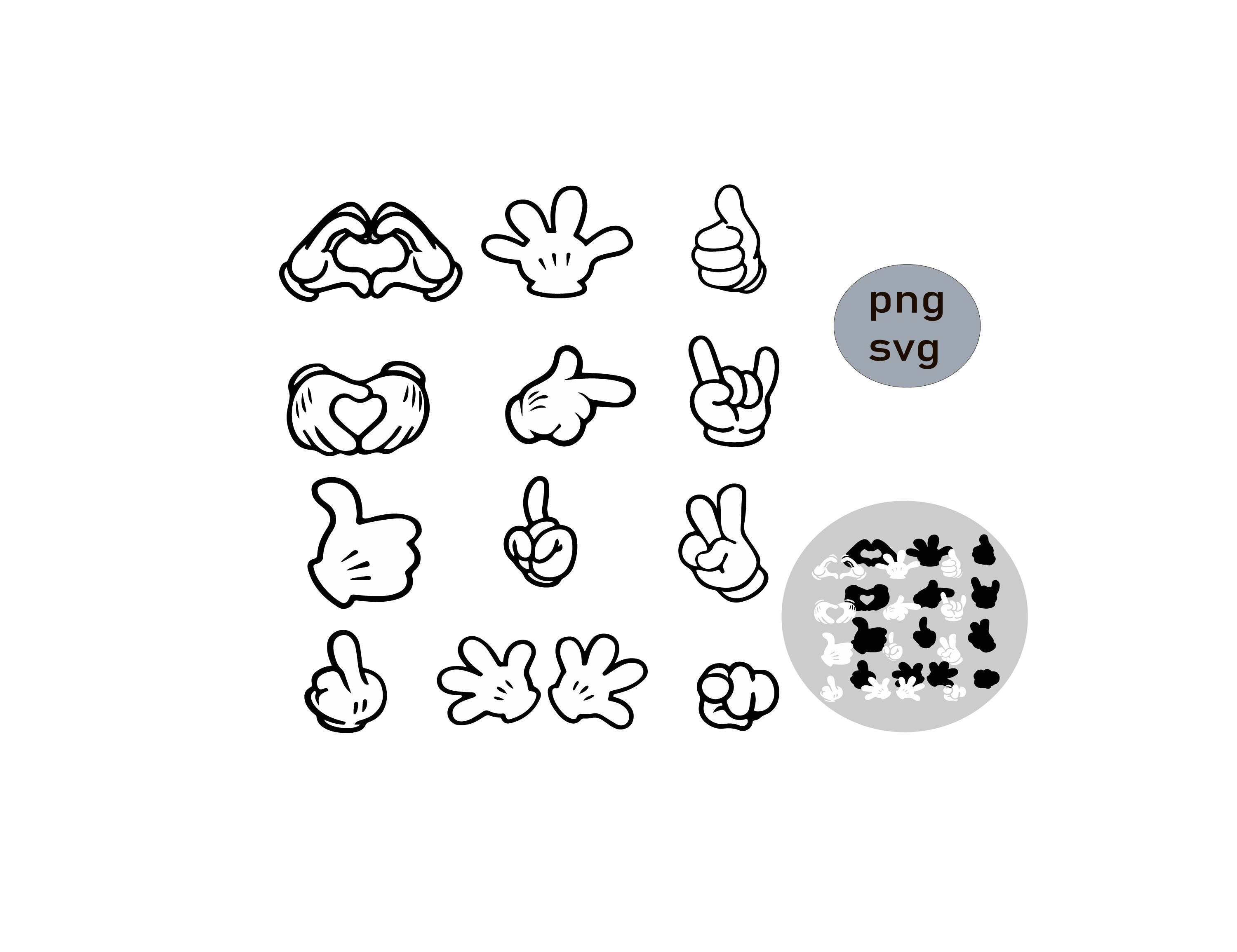 Mickey Mouse hands SVG cut file on Etsy