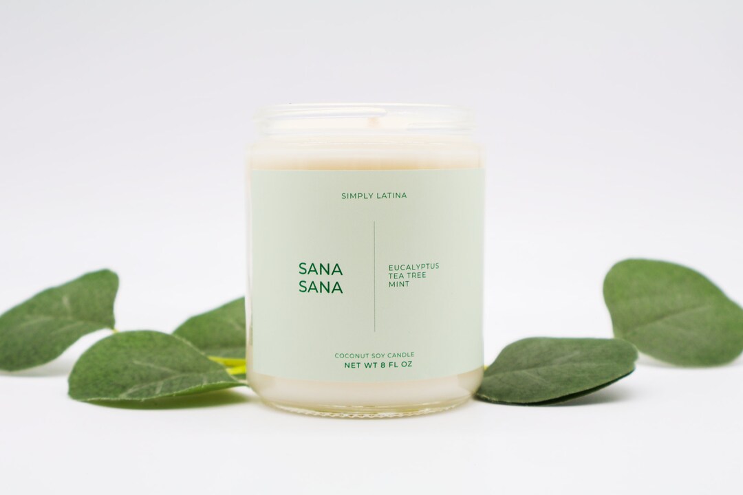 Sana Sana Candle 8oz, Eucalyptus Soy Candle, Fresh Candle, Natural