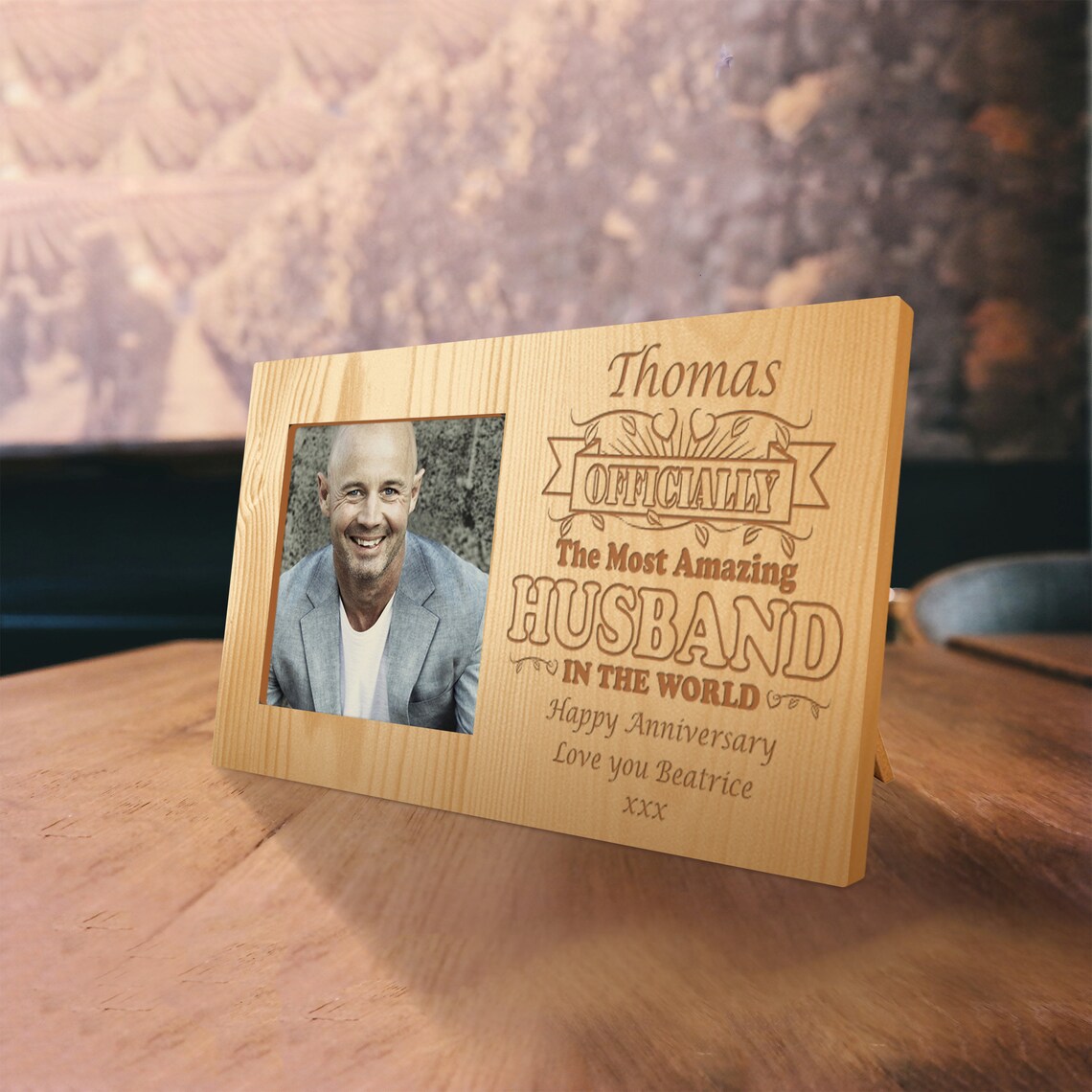 Personalised Amazing Husband Wooden Photo Frame Husbands Etsy